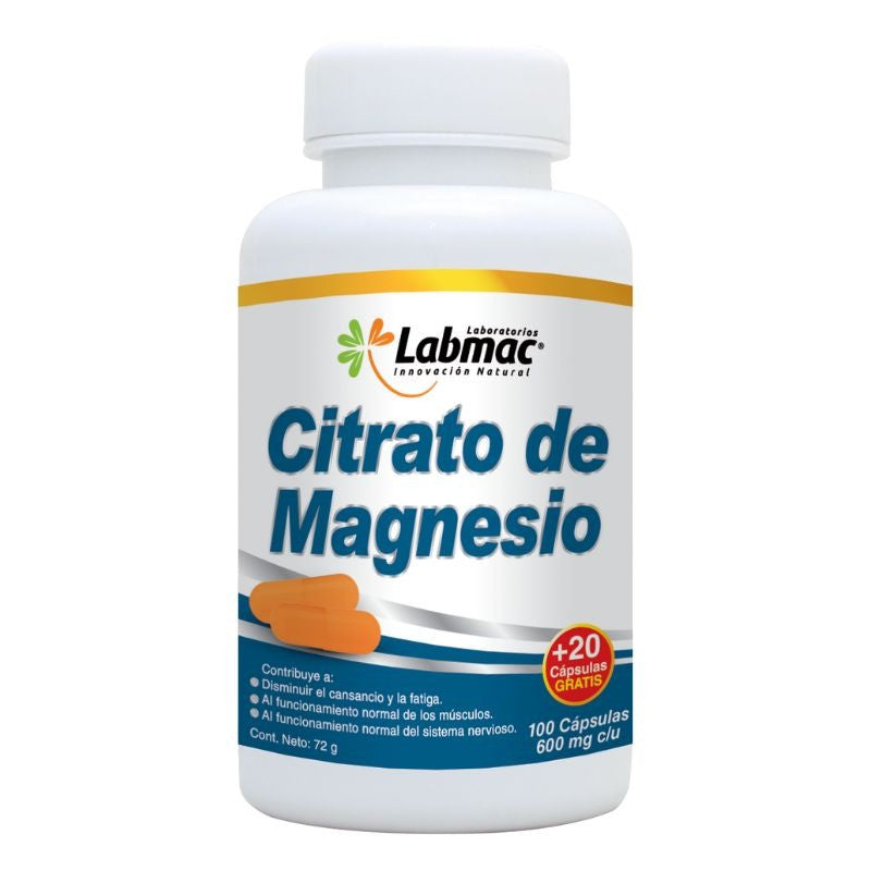 Citrato de Magnesio Concentrado MagMax, Desbloquea tu Verdadero Potencial. Importado Americano, 100 Capsulas