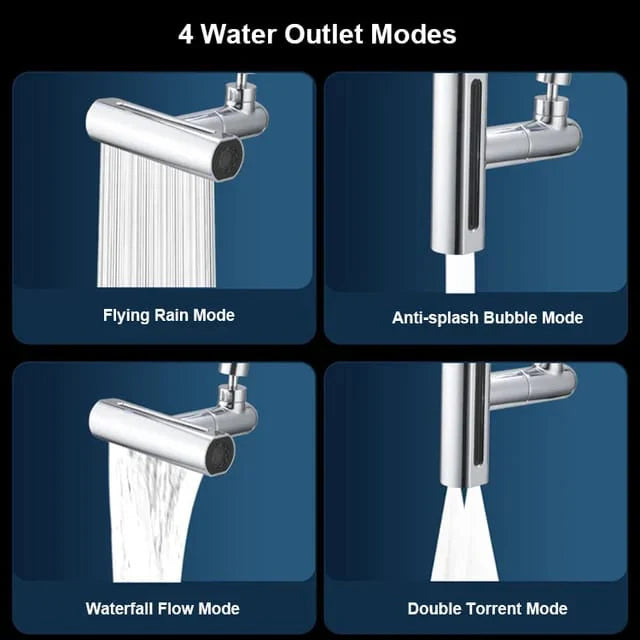 GRIFO GIRATORIO CON CASCADA PARA EXTENSIÓN 4 EN 1, Más lujo y practicidad en su cocina