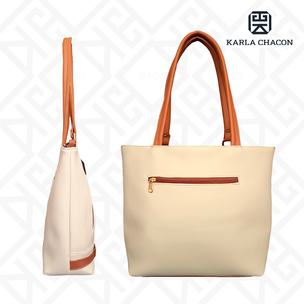 Bolso Karla Chacón Gigi Beige - Cartera Grande Elegante para Mujer
