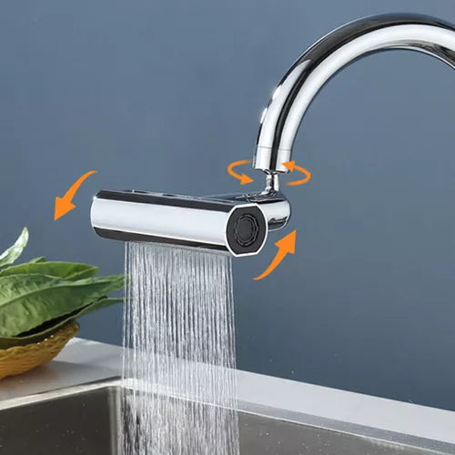 GRIFO GIRATORIO CON CASCADA PARA EXTENSIÓN 4 EN 1, Más lujo y practicidad en su cocina
