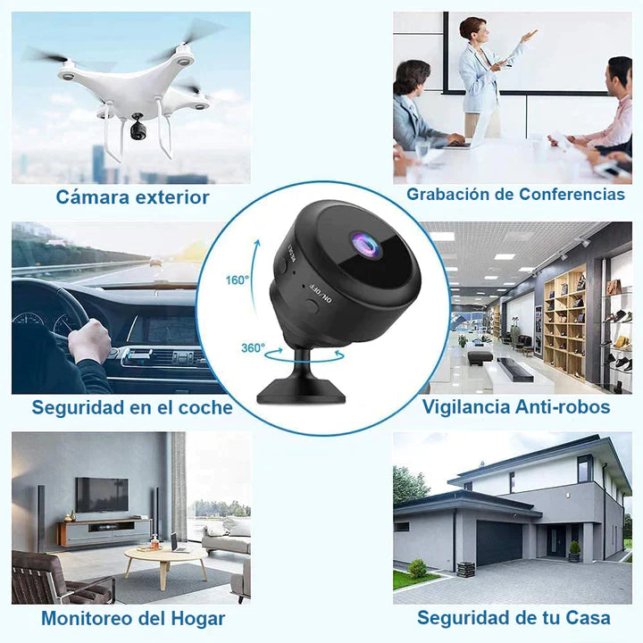 CÁMARA ESPÍA INALÁMBRICA ANGULAR MINI MAX©, Con WiFi y Grabación HD