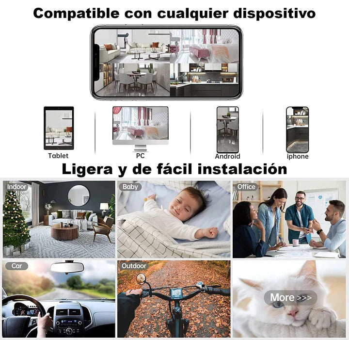 CÁMARA ESPÍA INALÁMBRICA ANGULAR MINI MAX©, Con WiFi y Grabación HD