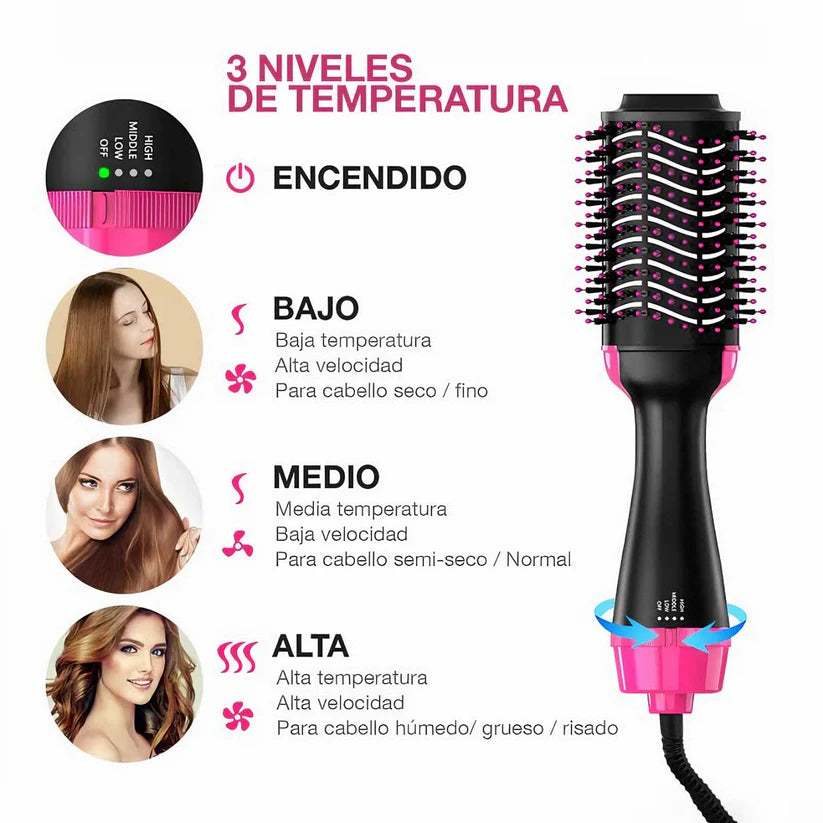 Cepillo Secador Voluminizador 3 en 1 Profesional Max® - Efecto Volumen de Salón