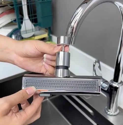 GRIFO GIRATORIO CON CASCADA PARA EXTENSIÓN 4 EN 1, Más lujo y practicidad en su cocina
