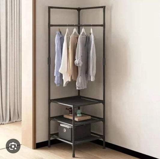 Organizador de Ropa Esquinero TM3 - Perchero Metálico 180×45 cm con Estantes
