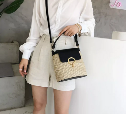 Bolso Artesanal Glamour Luxury Moda Playa - Paja Vintage