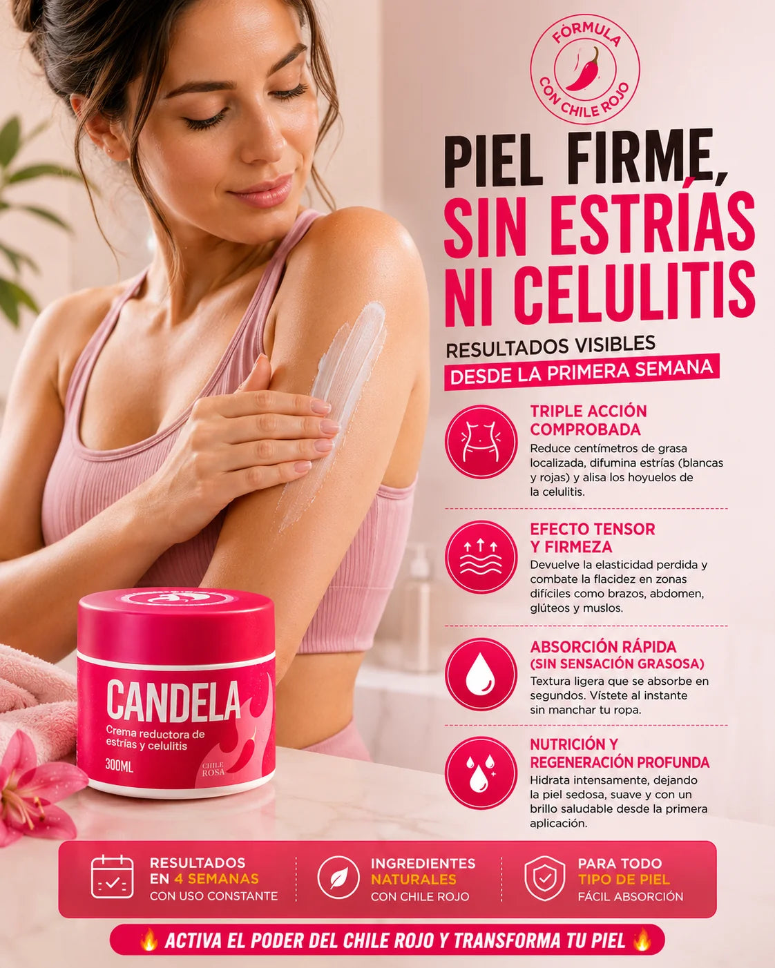 Candela crema reductora para estrías