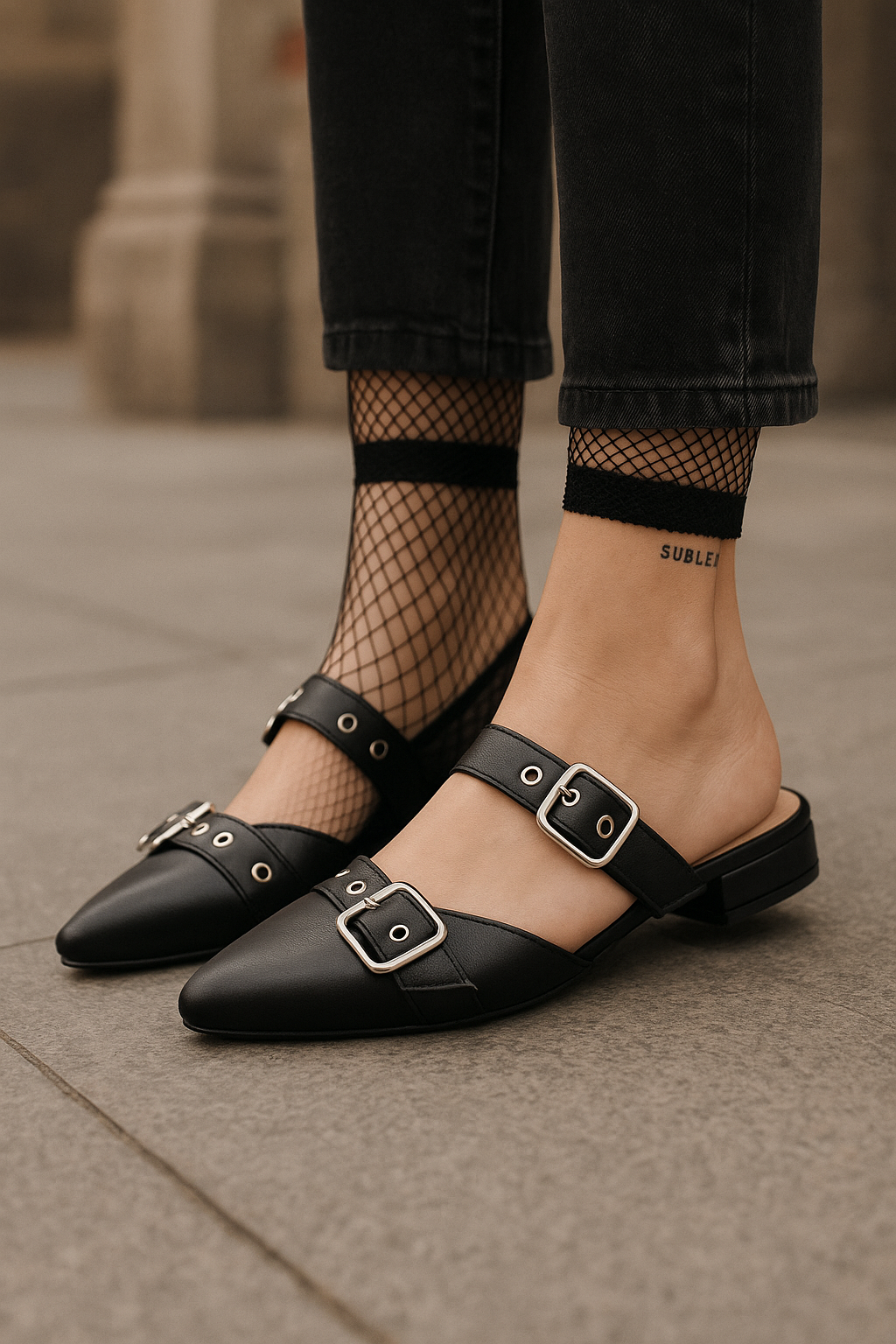 Baleta Plana Destalonada de Puntera Afilada REF TM01