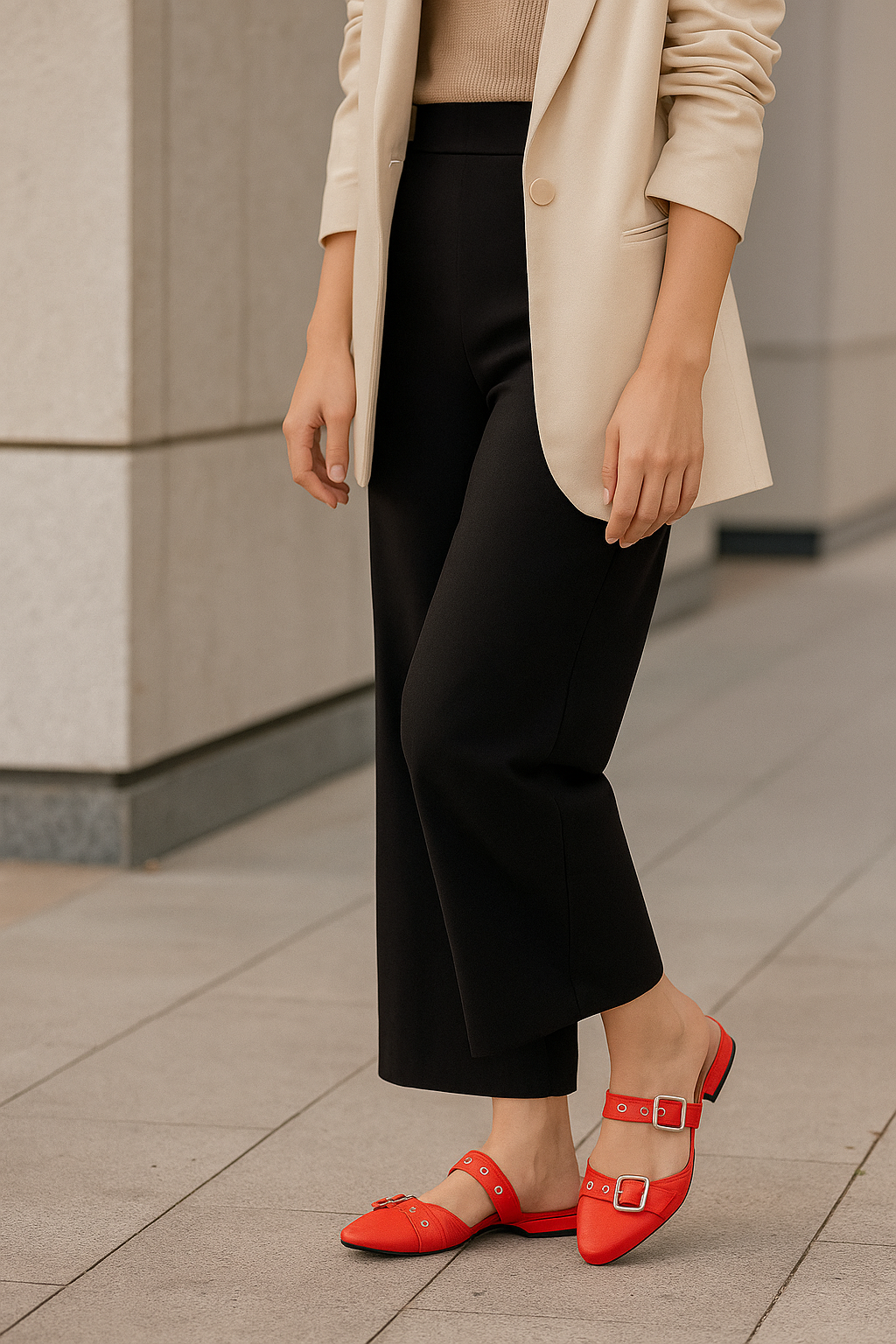 Baleta Plana Destalonada de Puntera Afilada REF TM01