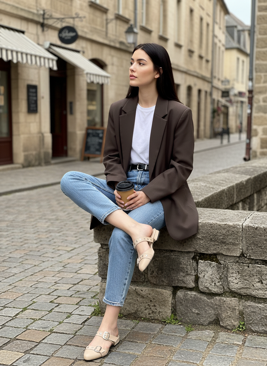 Baleta Plana Destalonada de Puntera Afilada REF TM01