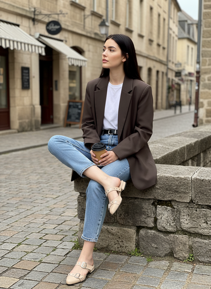 Baleta Plana Destalonada de Puntera Afilada REF TM01