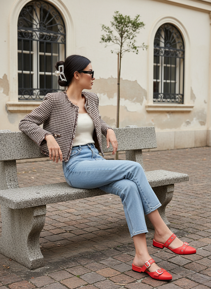 Baleta Plana Destalonada de Puntera Afilada REF TM01