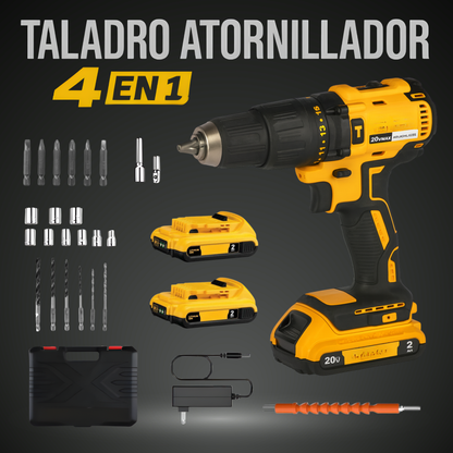 Maxx Taladro Desatornillador + 2 Baterias y Maletín de Llaves