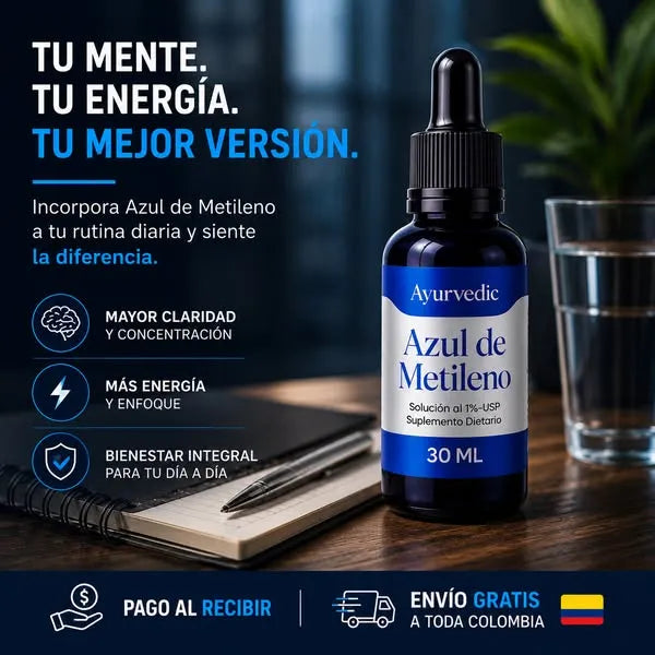 Azul de Metileno Ayurvedic 30 ML – Apoyo Celular y Energía