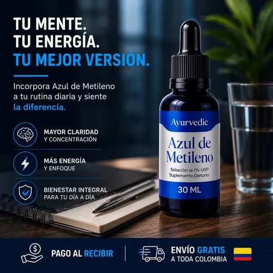 Azul de Metileno Ayurvedic 30 ML – Apoyo Celular y Energía