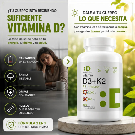 Vitamina D3 + K2 x 100 Cápsulas